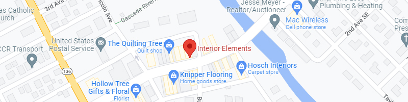 A map of the location of interior elements.